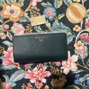 Michael Kors Dark Green Wallet with Gold Accents